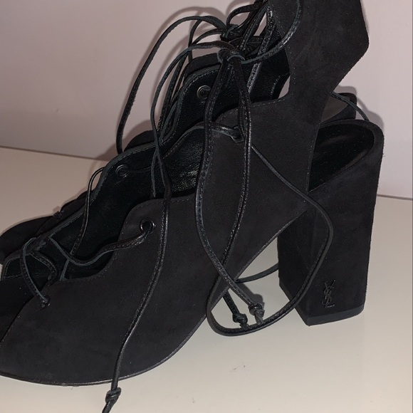 Saint Laurent YSL Lace Up Heels (36) - Picture 3 of 5
